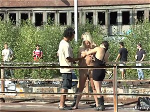 blonde buttfuck fisted and lashed outdoor
