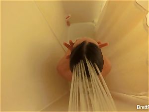 wonderful ash-blonde Brett Rossi takes a uber-cute shower